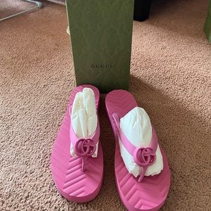 Pink Gucci Flip Flops